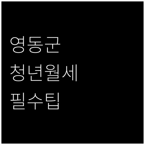 영동군 청년월세지원 2026 신청 방..