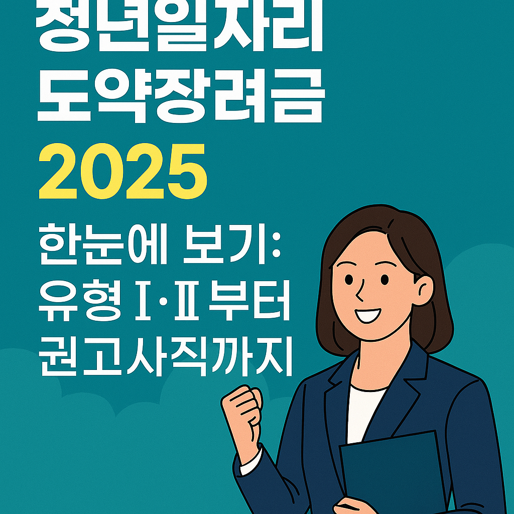 2025 청년일자리도약장려금 한눈에 보기: 신청&middot;조건&middot;유형Ⅰ&middot;Ⅱ&middot;권고사직까지