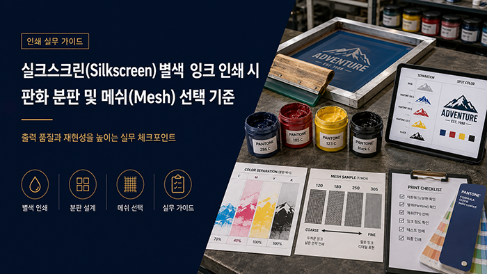 실크스크린(Silkscreen) 별색 잉크 인쇄 시 판화 분판 및 메쉬(Mesh) 선택 기준