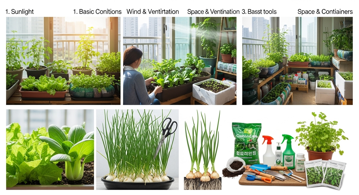 베란다 텃밭을 위한 채소 재배 입문 가이드: 도시 속에서 직접 키우는 신선하고 건강한 초록 생활