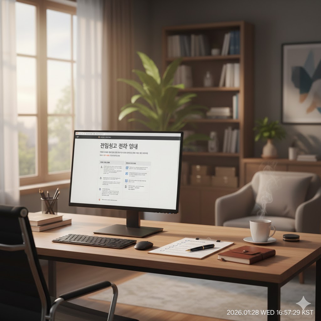 이사 후 정리된 서재 공간의 모습