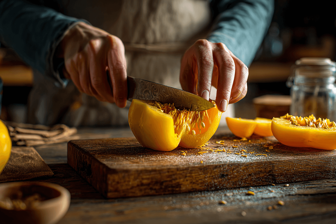 도마-위에서-파프리카를-썰고-있는-모습
