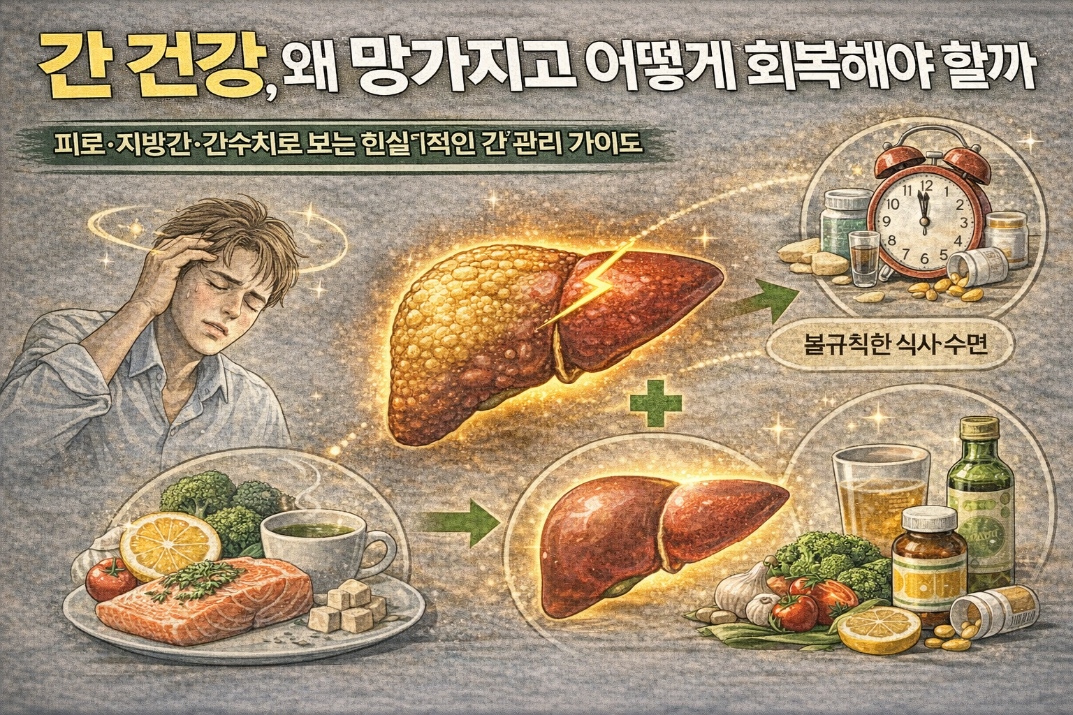 간 건강, 왜 망가지고 어떻게 회복해야 할까 / 피로·지방간·간수치로 보는 현실적인 간 관리 가이드