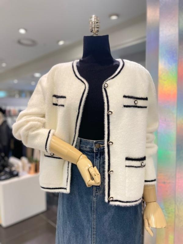 ab.f.z ab f z 에크랑 라운드 라인배색 가디건 AEX4HY33K