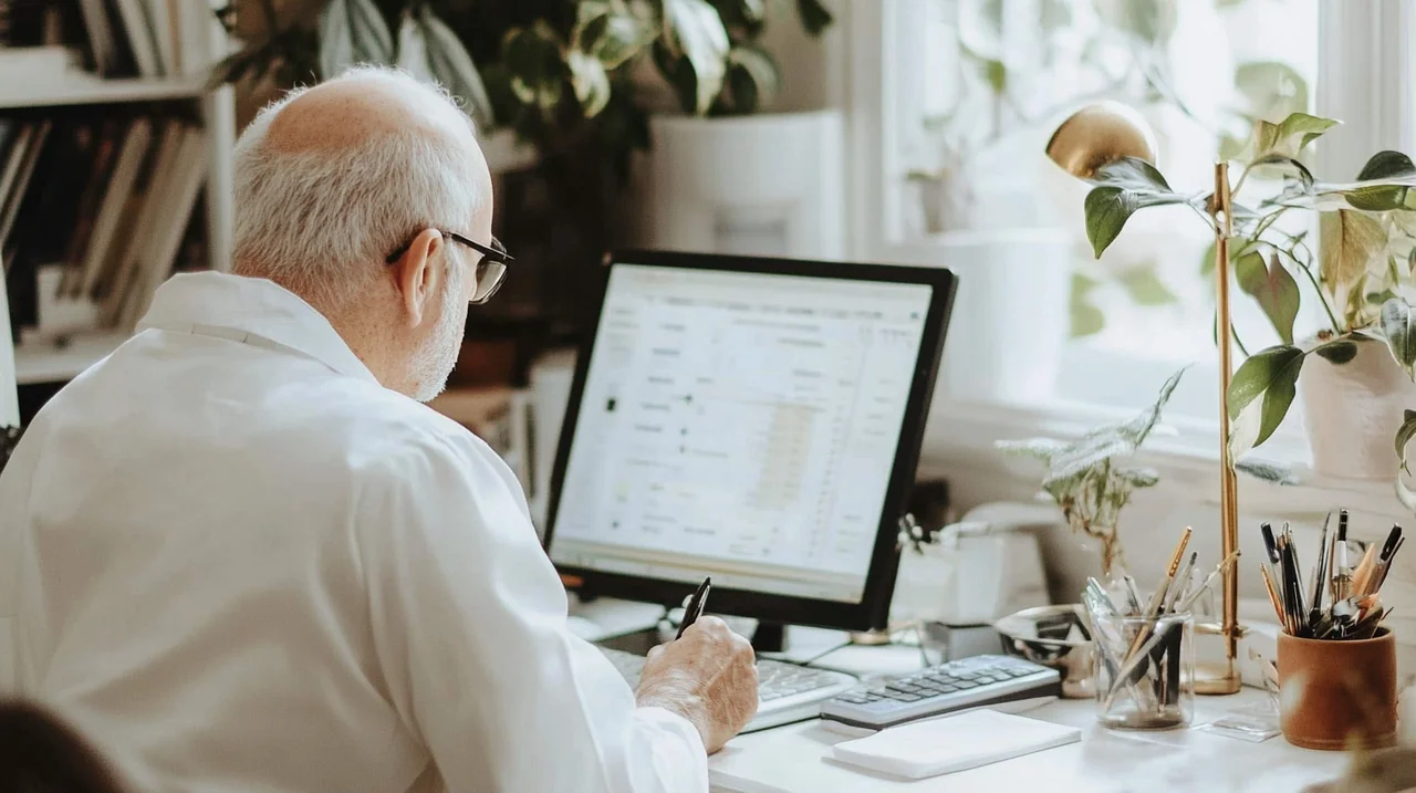 전문가가 연금 ETF 장기투자 옵션을 제안하며 연금 자산관리 상담하는 모습, 안정적 노후준비 전략, 맞춤형 ETF 상담, 신뢰감 있는 자산관리, 연금 가입, 포트폴리오 구성 키워드 포함