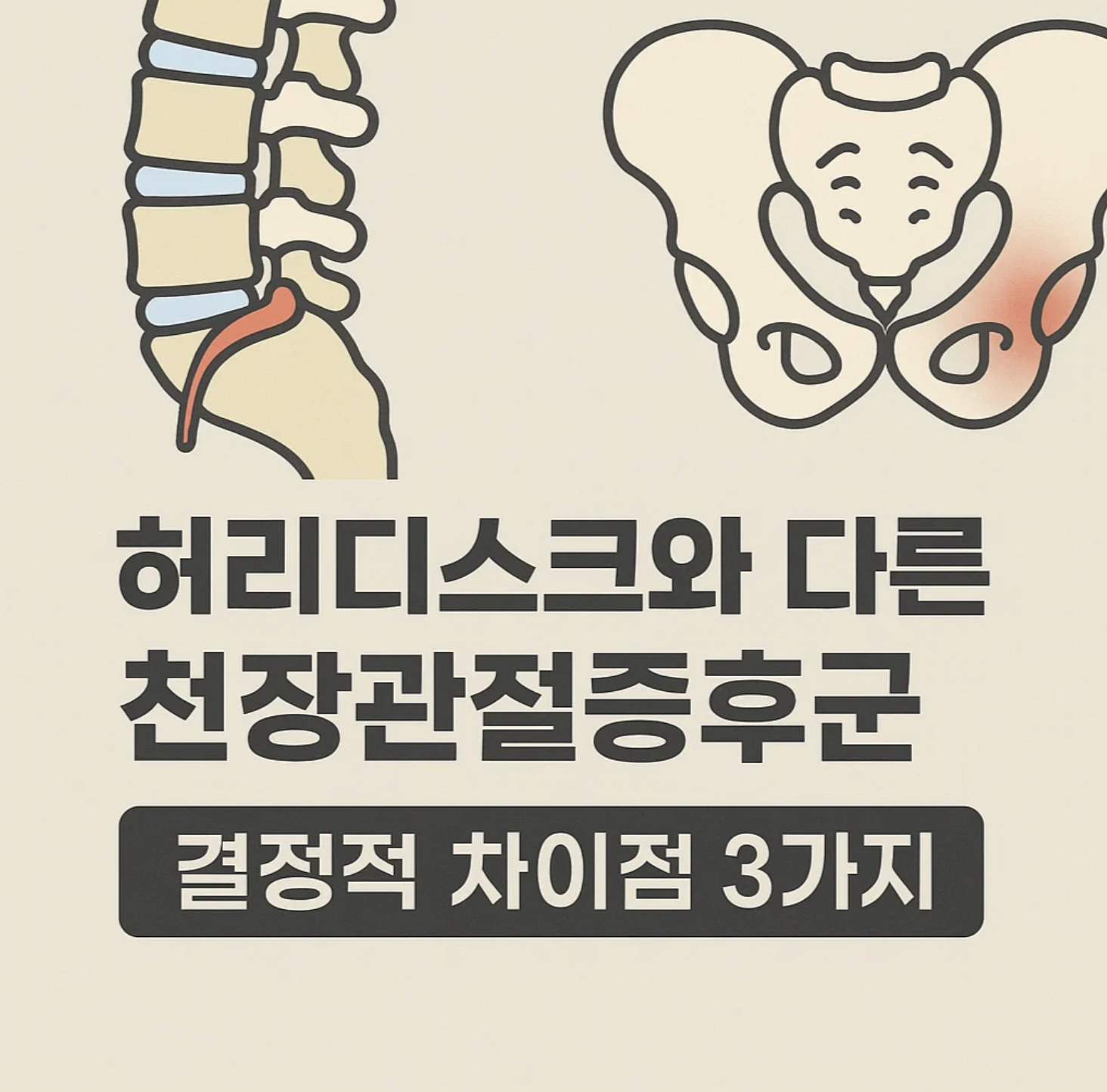 허리디스크와 다른 천장관절증후군, 결정적 차이점 3가지