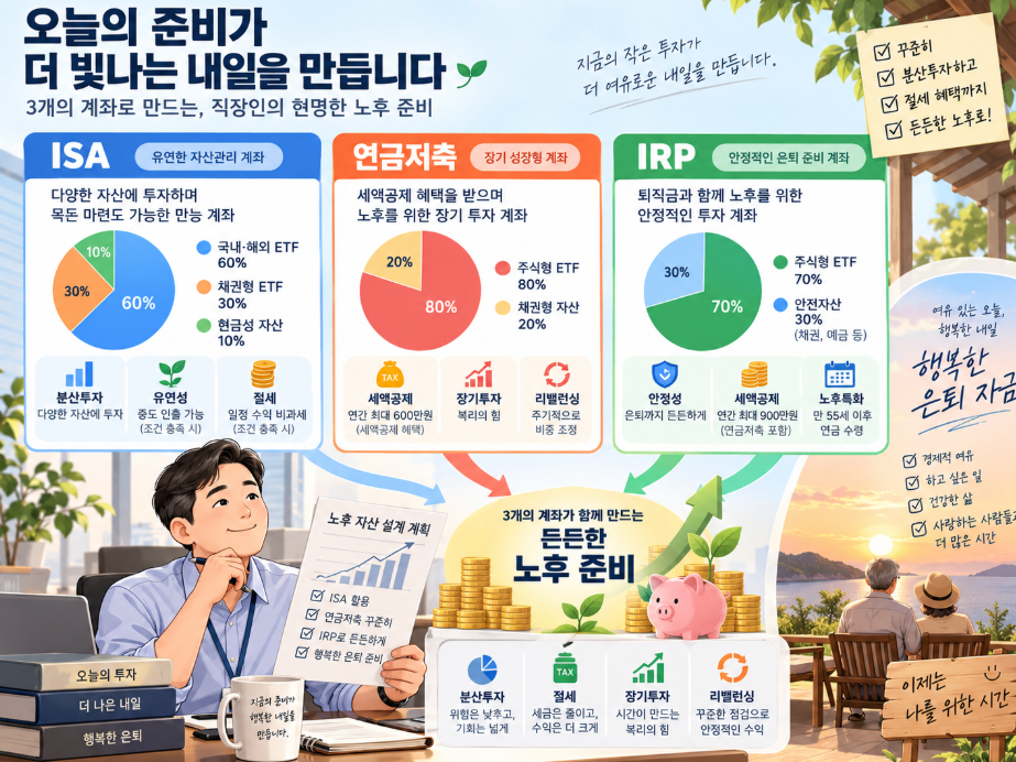 ISA 연금저축 IRP 계좌로 노후 대비하는 직장인 자산 배분 전략
