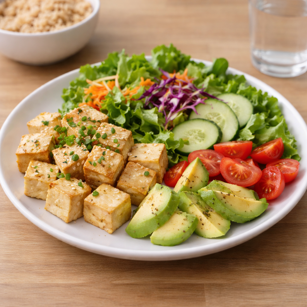 두부와 채소로 구성한 부담 없는 다이어트 집밥