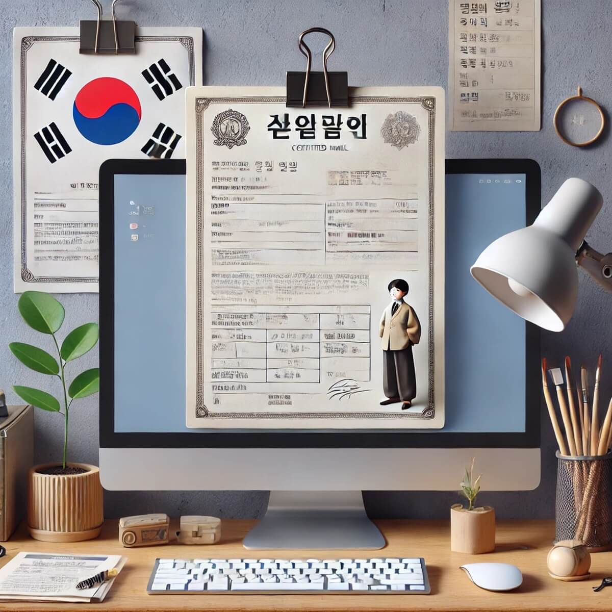 컴퓨터 화면에 내용증명 양식 열려있는 모습