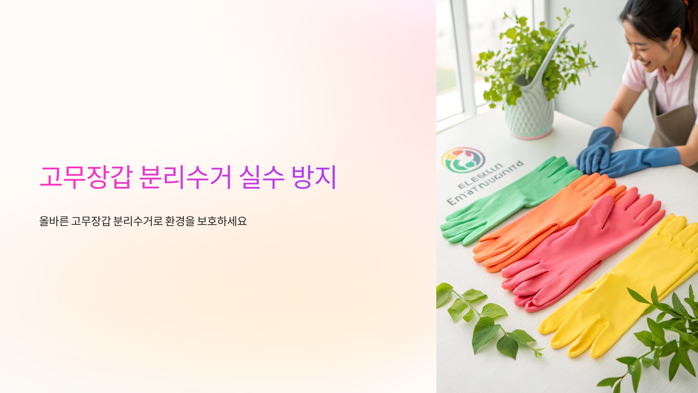 고무장갑 분리수거 실수 방지