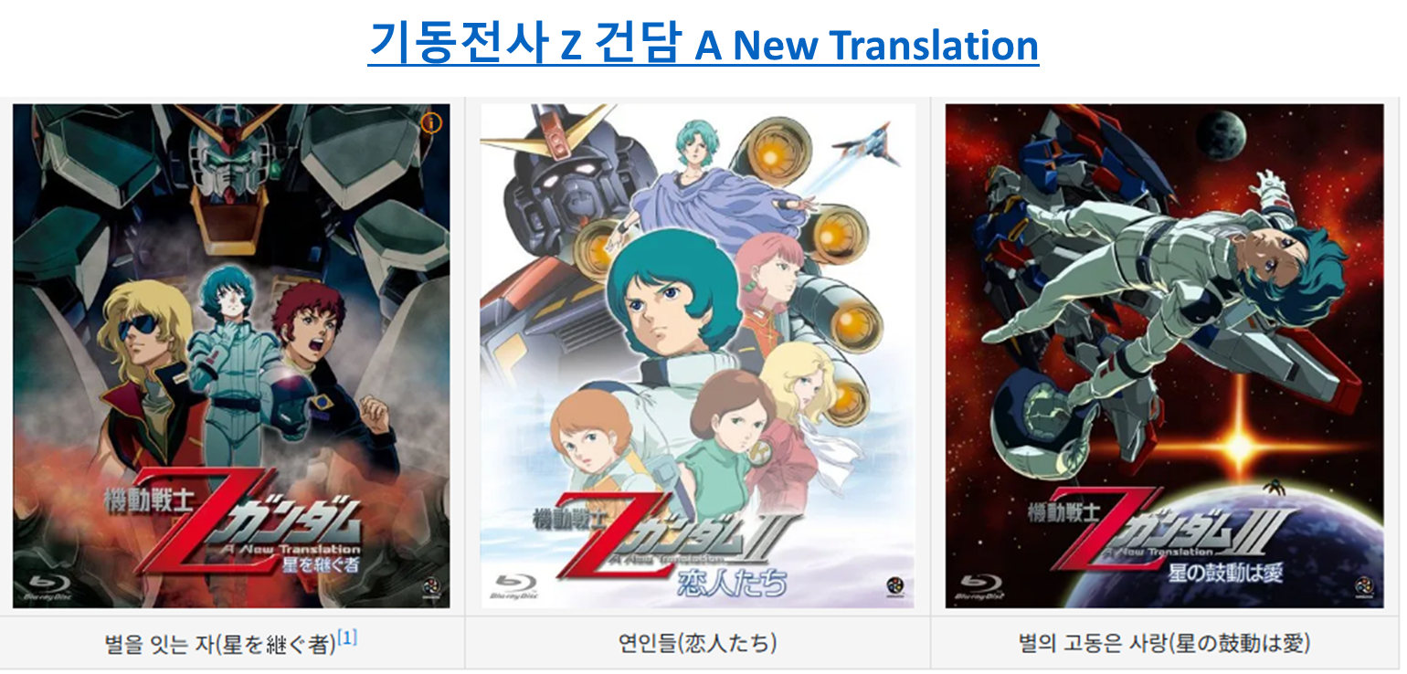 기동전사 제타건담 극장판 포스터 이미지입니다.