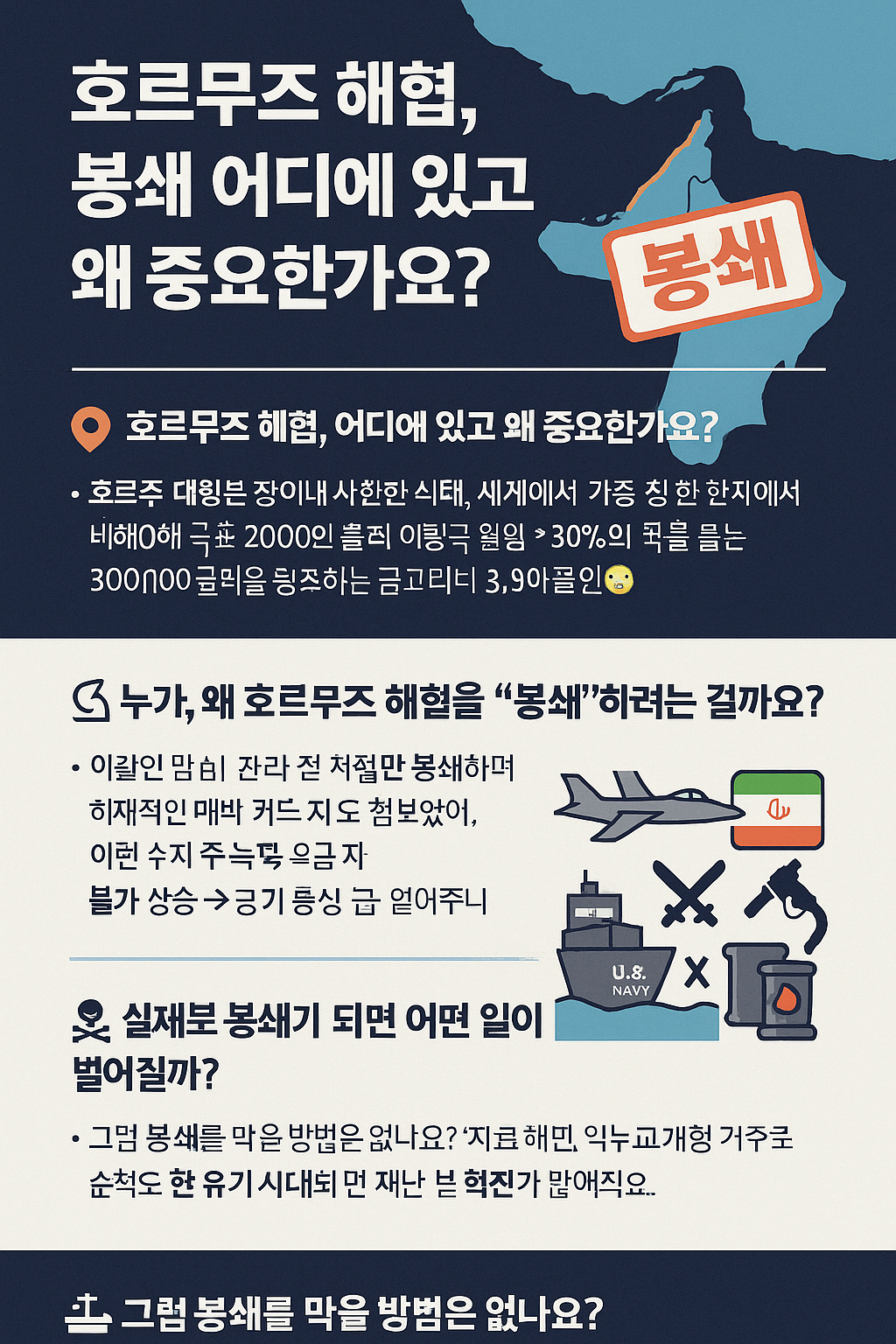 호르무즈 해협 봉쇄? 중동의 심장, 세계 경제를 뒤흔들다!