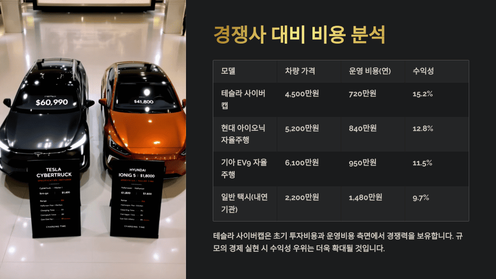 경쟁사 대비 비용 분석