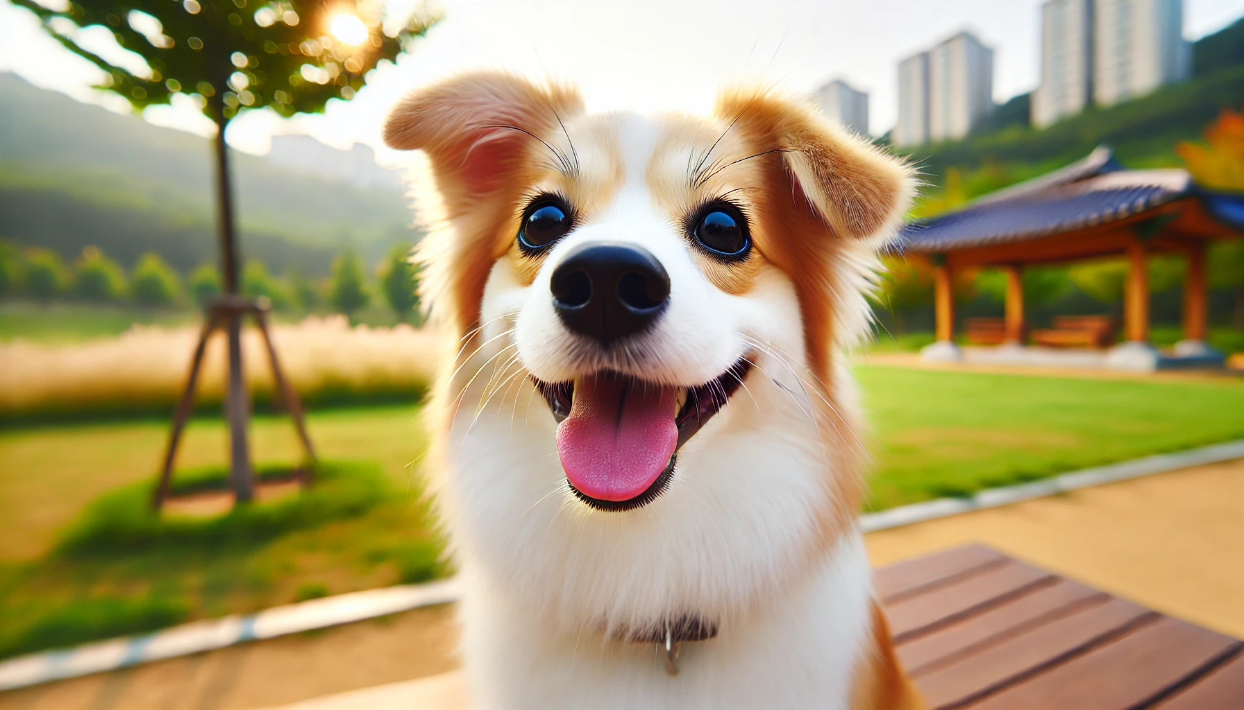 웃는 강아지 사진