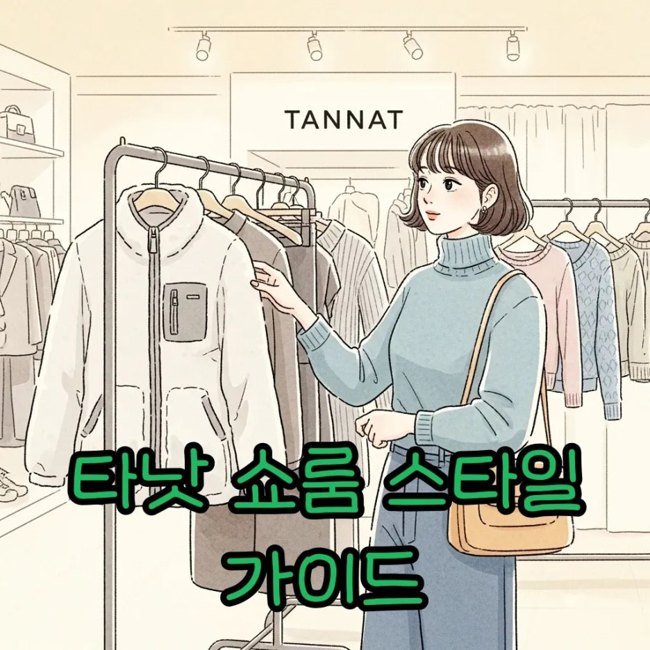 타낫 쇼룸에서 다양한 의류를 구경하는 모습