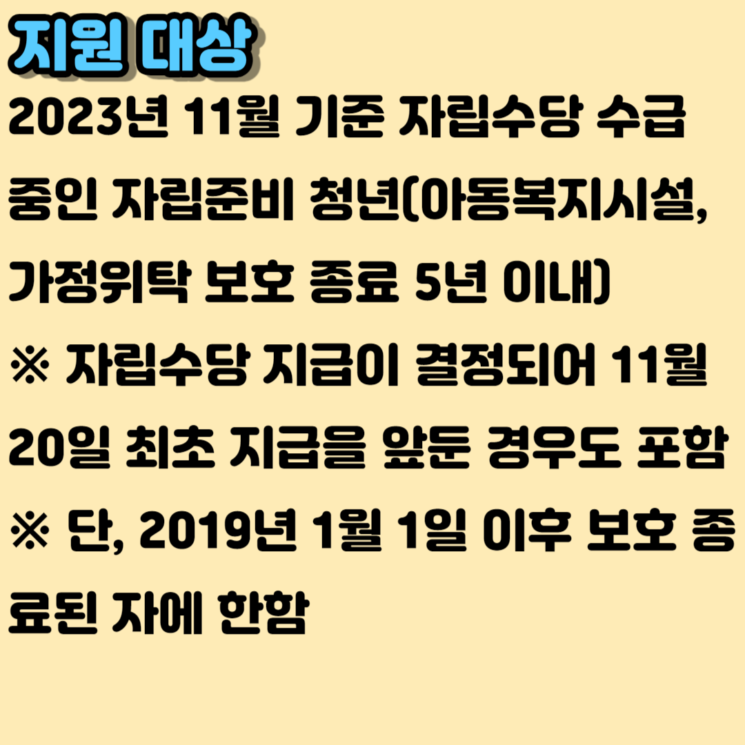 2023 자립준비청년 의료비 지원