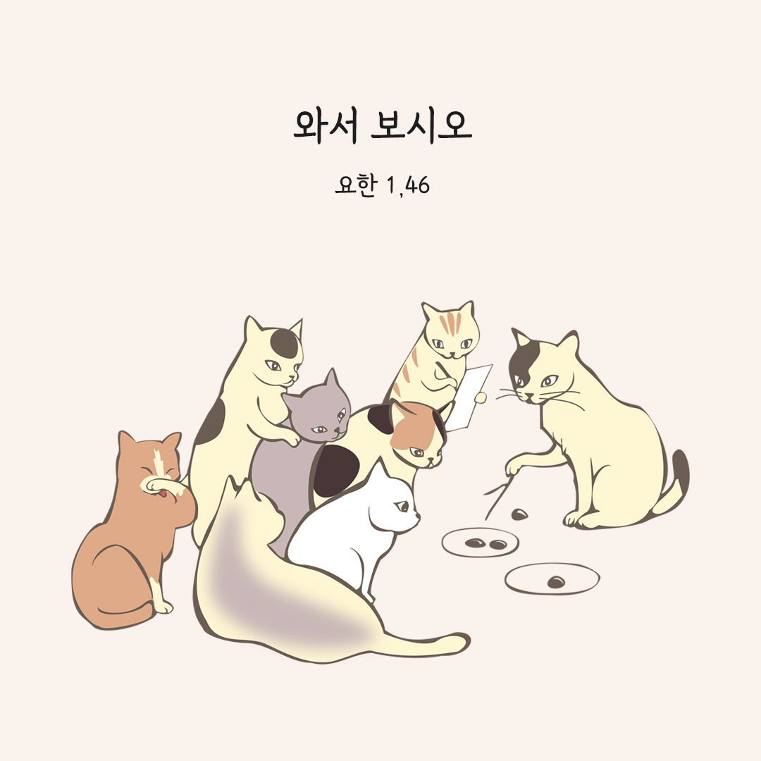 와서 보시오. (요한 1,46) 요한복음 성경 말씀 카드 이미지 다운로드