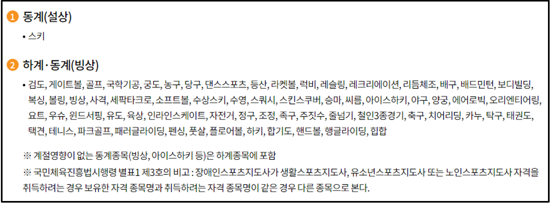 생활-스포츠-지도사-자격증-응시-종목