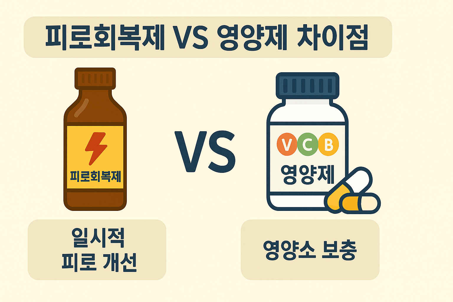 피로회복제 영양제 차이점