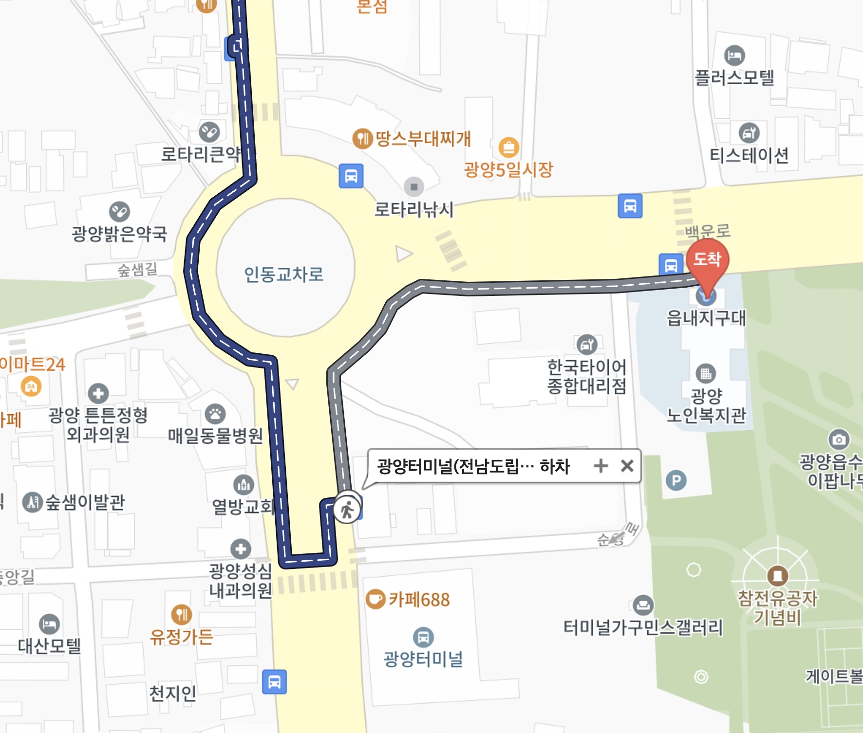 광양터미널 노인복지관 정류장