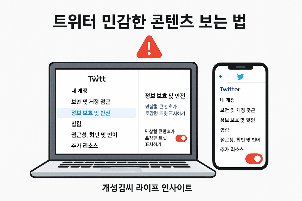 트위터 민감한 콘텐츠,트위터 설정,민감한 콘텐츠 해제,트위터 검색 필터,트위터 캐시 삭제