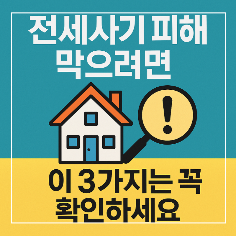 전세사기 3가지 체크포인트를 강조한 시각형 썸네일