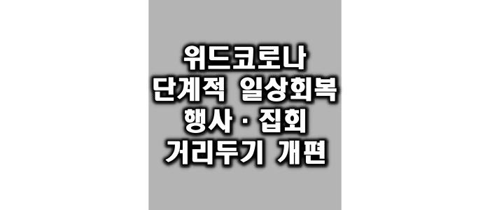 위드코로나 단계적 일상회복 이행계획 행사·집회 거리두기 개편
