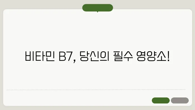 비타민 B7 하루 권장량