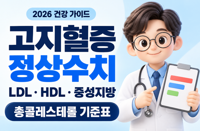 고지혈증 정상수치 2026|LDL·HDL·중성지방·총콜레스테롤 기준표