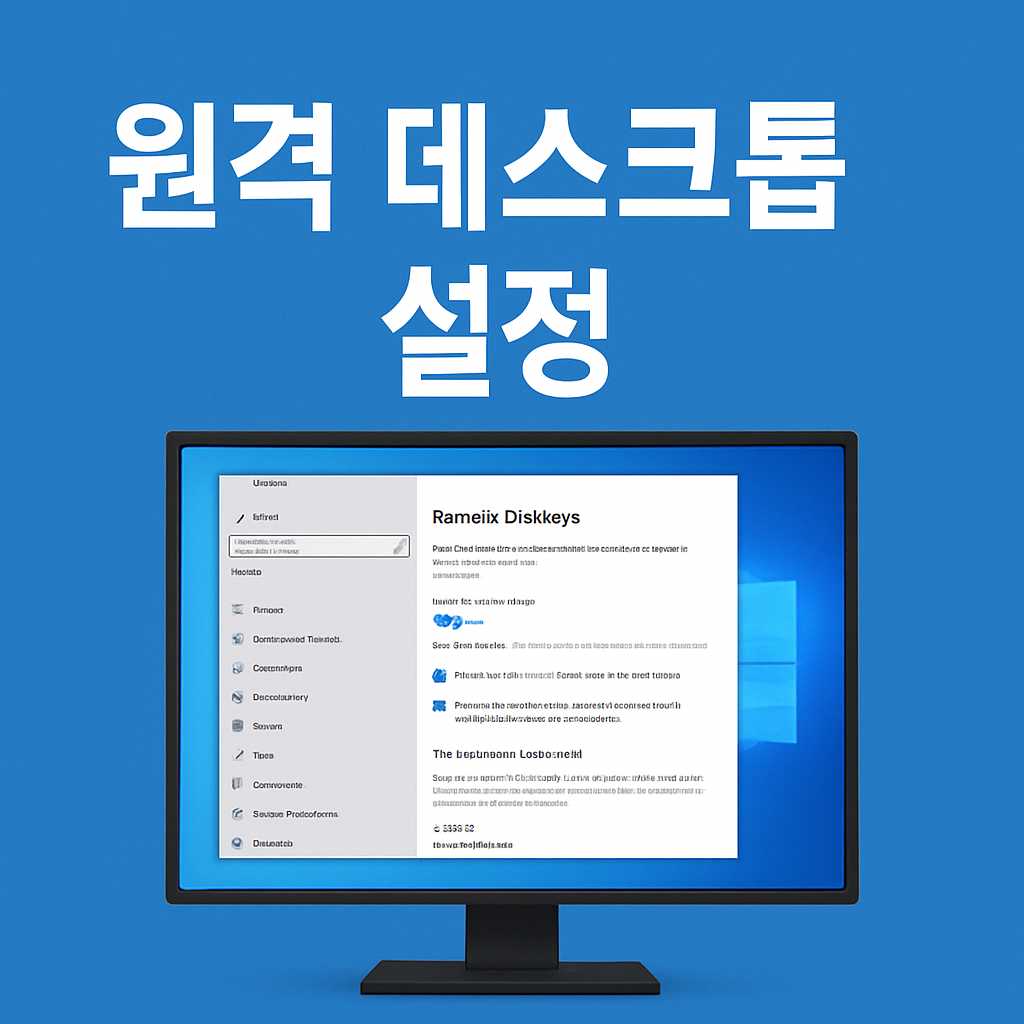 원격 데스크톱 설정