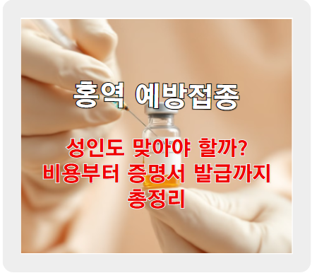 홍역 예방접종, 성인도 맞아야 할까? 비용부터 증명서 발급까지 정리