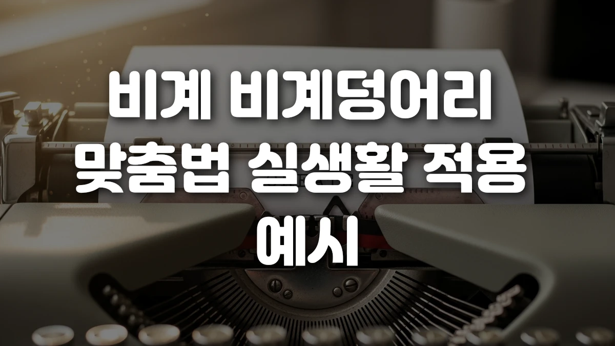 비계 비계덩어리 맞춤법 실생활 적용 예시