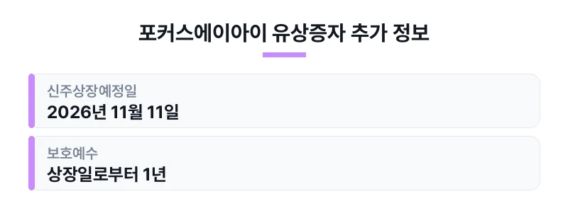 포커스에이아이 유상증자 추가 정보 표