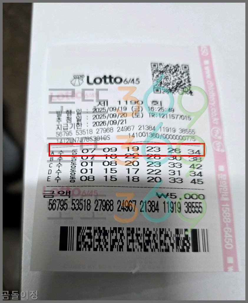 1193회차 로또 전략, 2배수 흐름과 중간구간 집중 이유
