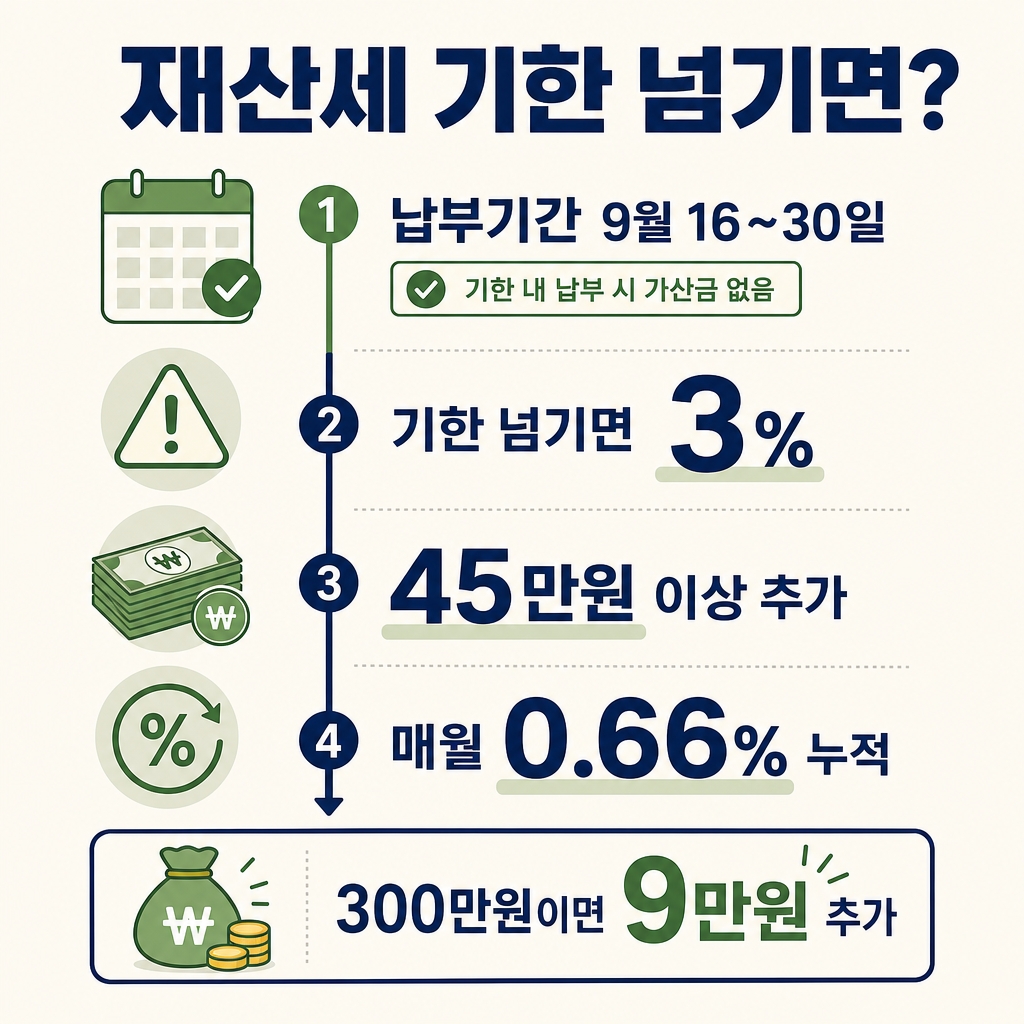 기한을 넘기면 붙는 가산세 계산