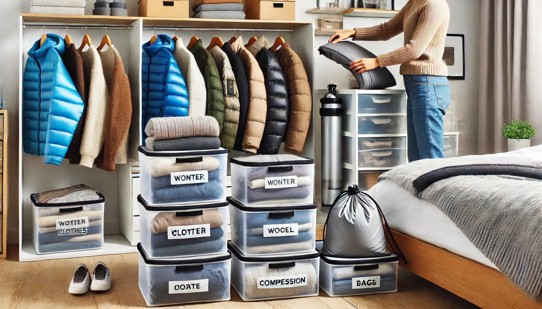 겨울옷 정리 장면