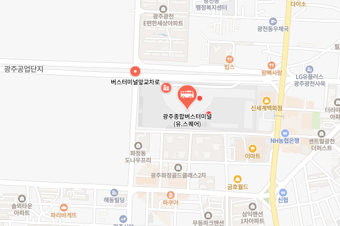 광주종합버스터미널 위치-지도