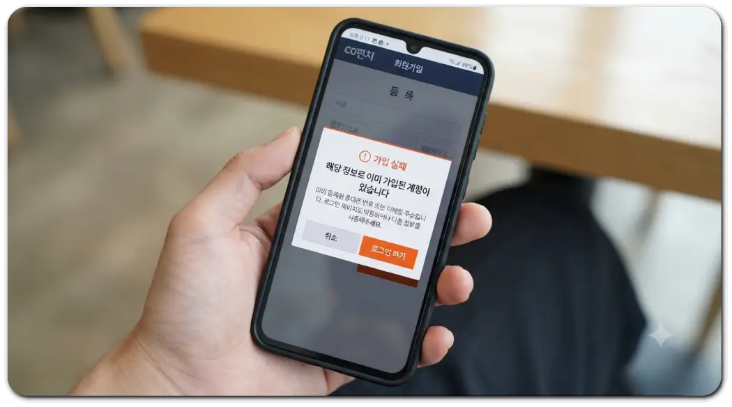 쿠펀치-오류메시지