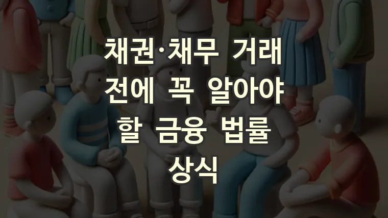 채권·채무 거래 전에 꼭 알아야 할 금융 법률 상식