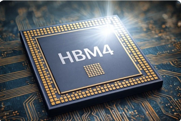 HBM4 반도체와 성장 기대감을 상징하는 이미지