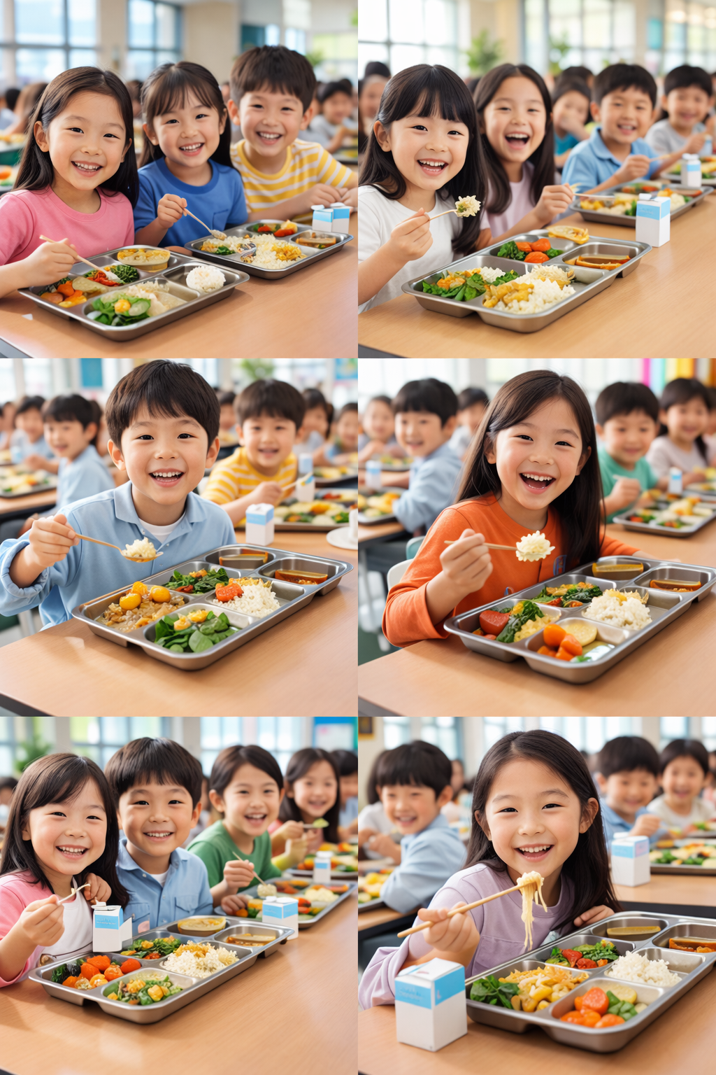 급식 먹는 아이들