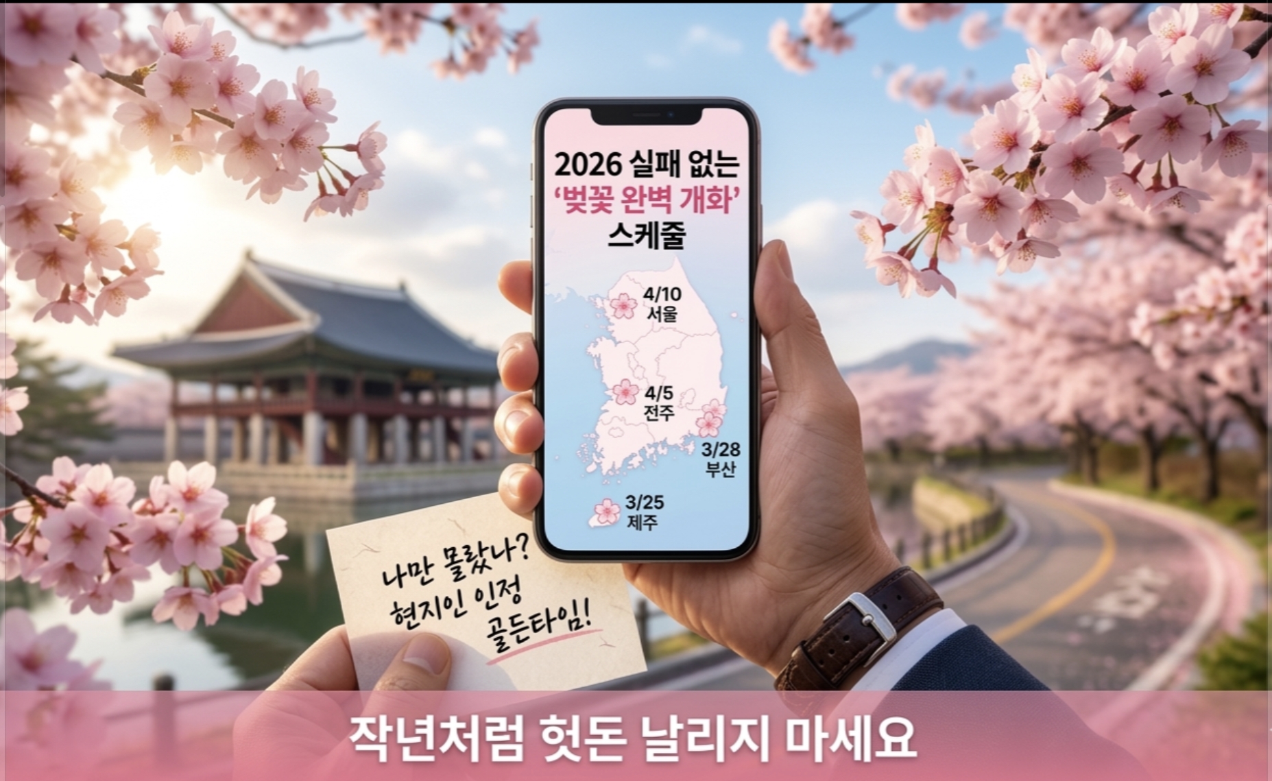 우리나라 지역별 벚꽃개화 시기, 기상청만 믿었다가 낭패 본 썰 (올해는 다릅니다)