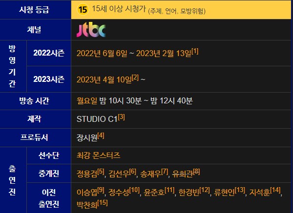 최강야구 시즌2 기본정보