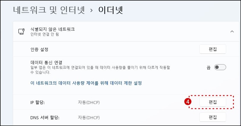 윈도우11-IP편집