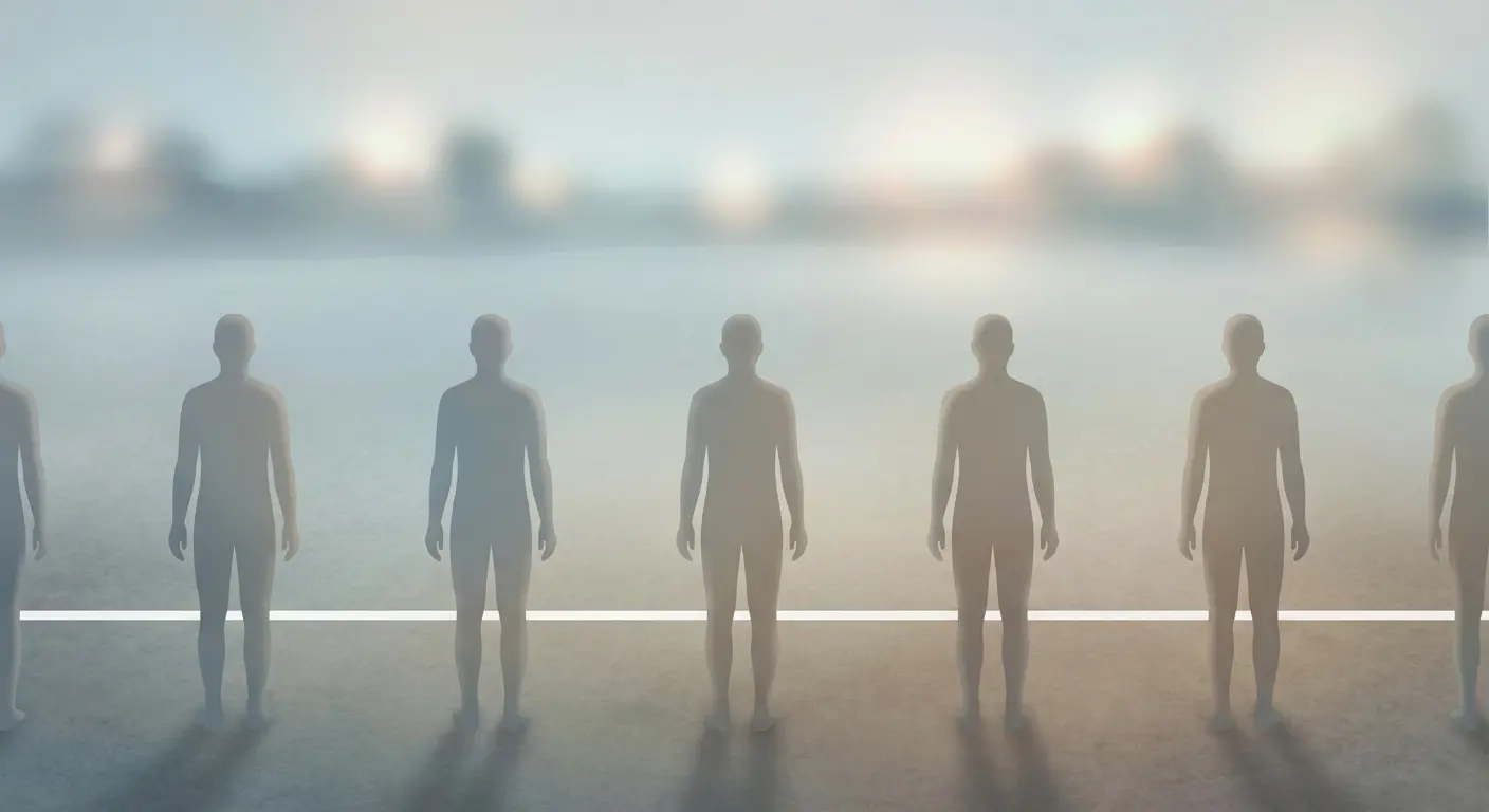 An illustration showing fairness determined at the starting point rather than the outcome