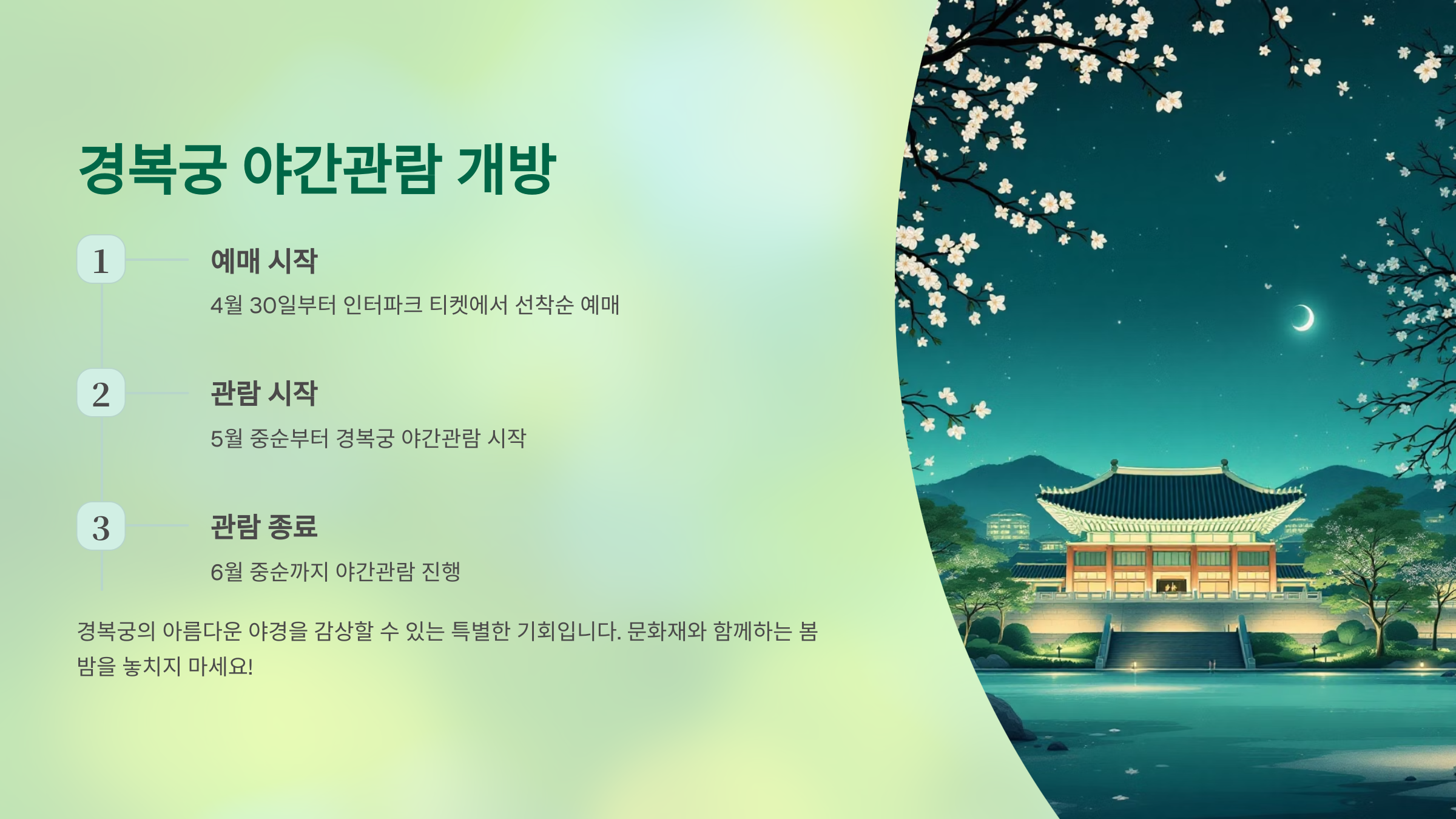 경복궁의 아름다운 야경