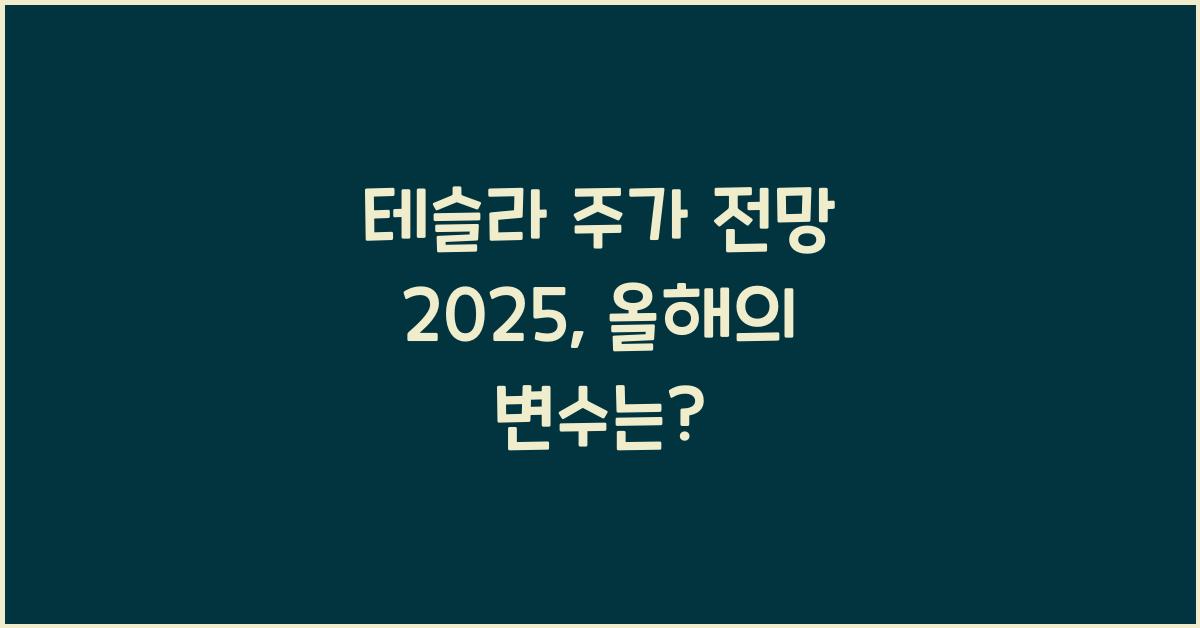 테슬라 주가 전망 2025