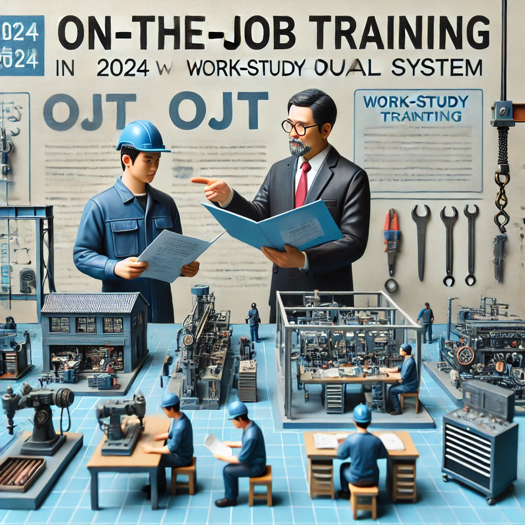 현장교육(OJT) 중인 학습근로자 - 일학습병행 지원사업의 실무 훈련