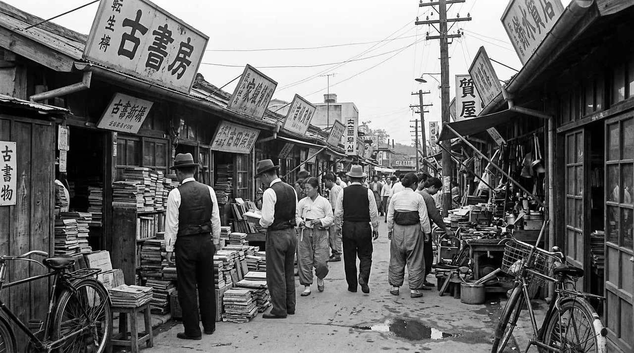 1966년 병오년 청계천 헌책방 거리 전당포 중고거래 시장 모습