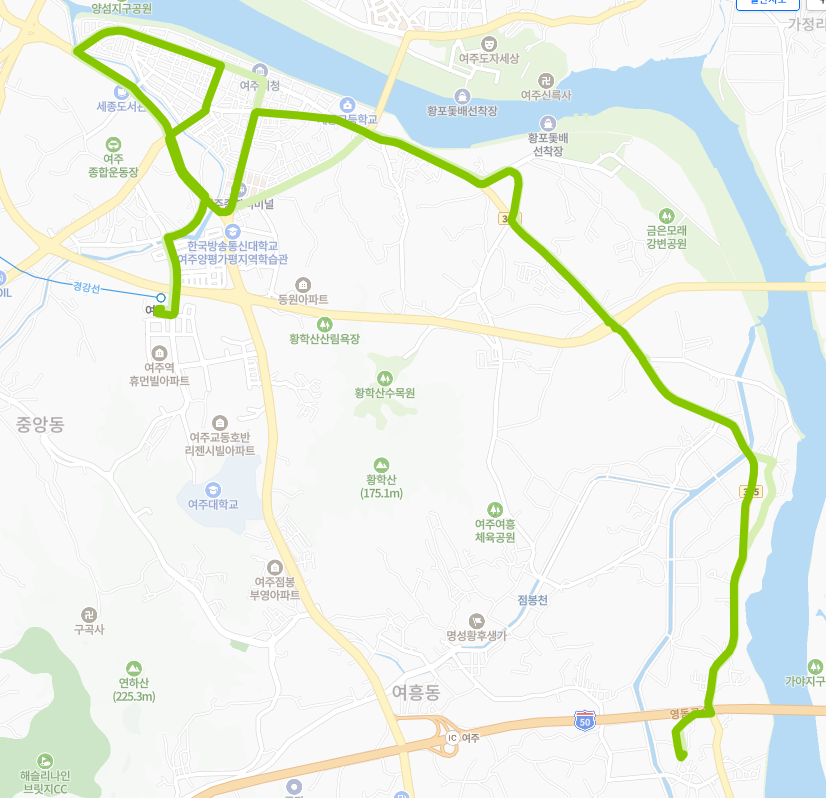 여주-913번-버스-노선-지도